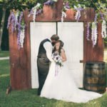 Bride and groom wedding picture by awesome doors